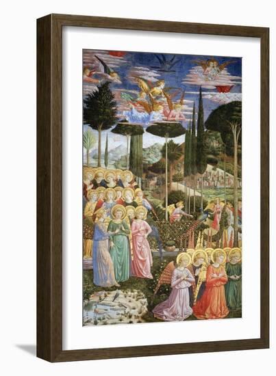 Angels in a Heavenly Landscape, the Left Hand Wall of the Apse-Benozzo di Lese di Sandro Gozzoli-Framed Giclee Print