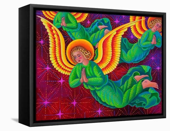 Angels in green-Jane Tattersfield-Framed Stretched Canvas