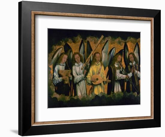 Angels making music; left panel of a triptych, around 1487-1490. Inv.778.-Hans Memling-Framed Giclee Print