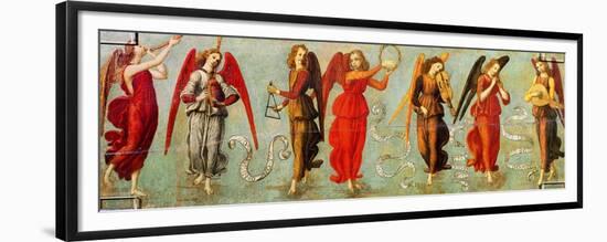 Angels Playing Musical Instruments, C.1475-97-Francesco Botticini-Framed Premium Giclee Print