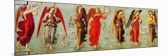 Angels Playing Musical Instruments, C.1475-97-Francesco Botticini-Mounted Premium Giclee Print