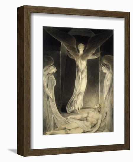 Angels Rolling away the Stone from the Sepulchre-William Blake-Framed Premium Giclee Print