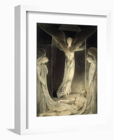 Angels Rolling away the Stone from the Sepulchre-William Blake-Framed Premium Giclee Print