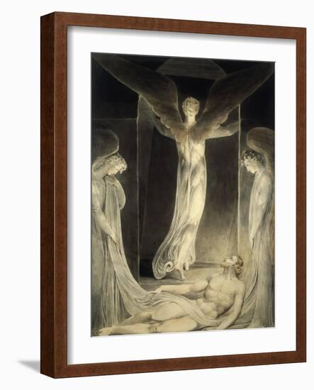 Angels Rolling away the Stone from the Sepulchre-William Blake-Framed Giclee Print