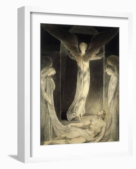 Angels Rolling away the Stone from the Sepulchre-William Blake-Framed Giclee Print