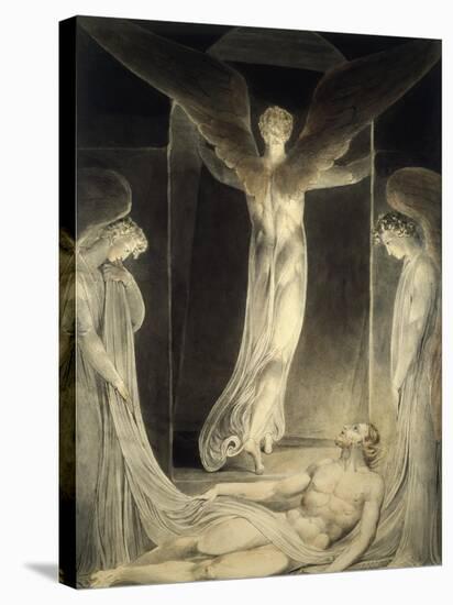 Angels Rolling away the Stone from the Sepulchre-William Blake-Stretched Canvas
