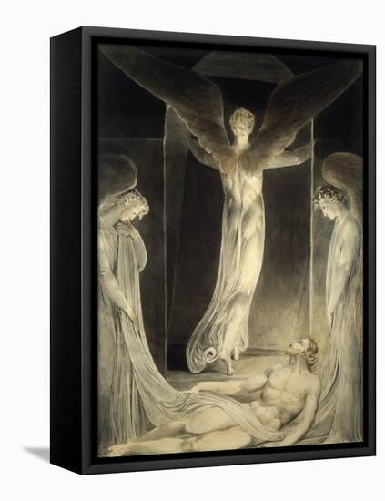 Angels Rolling away the Stone from the Sepulchre-William Blake-Framed Stretched Canvas