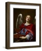 Angels with Attributes of the Passion: Angel Holding the Vessel and Towel for Washing the Hands of-Simon Vouet-Framed Giclee Print