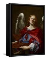 Angels with Attributes of the Passion: Angel Holding the Vessel and Towel for Washing the Hands of-Simon Vouet-Framed Stretched Canvas