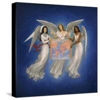 Angels with map-Edgar Jerins-Stretched Canvas