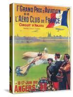 Angers, France - First Aviation Grand Prix - Pilot Taking Off Poster-Lantern Press-Stretched Canvas