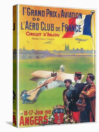 Angers, France - First Aviation Grand Prix - Pilot Taking Off Poster-Lantern Press-Stretched Canvas