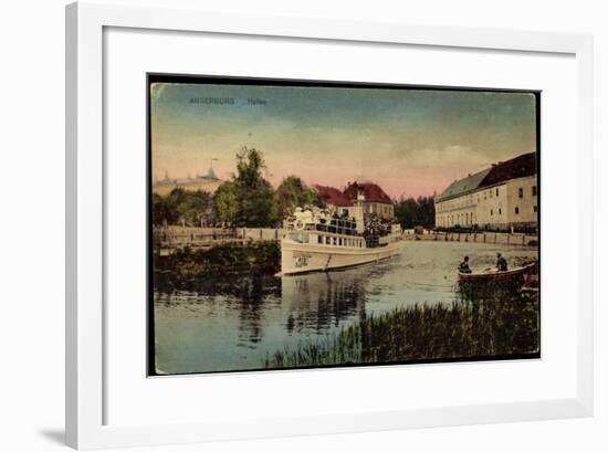 Angersburg Ostpreußen, Partie Am Hafen, Salondampfer Loewentin-null-Framed Giclee Print