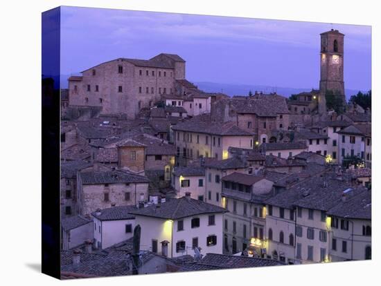 Anghiari at twilight, Vitaleta, Tuscany, Italy-Roland Gerth-Stretched Canvas