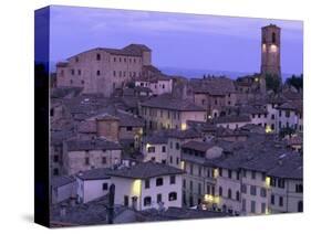 Anghiari at twilight, Vitaleta, Tuscany, Italy-Roland Gerth-Stretched Canvas