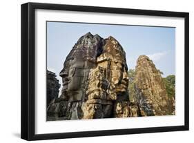 Angkor Bayon Faces Cambodia-null-Framed Photographic Print