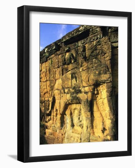 Angkor Thom, Terrace of Elephant, Cambodia-Walter Bibikow-Framed Photographic Print