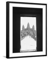 Angkor Wat Doorway View, Cambodia-Walter Bibikow-Framed Premium Photographic Print