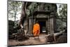 Angkor Wat Monk. Ta Prohm Khmer Ancient Buddhist Temple in Jungle Forest. Famous Landmark, Place Of-Banana Republic images-Mounted Photographic Print