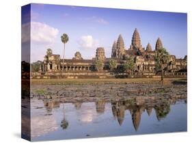 Angkor Wat Reflected in the Lake, Unesco World Heritage Site, Angkor, Siem Reap Province, Cambodia-Gavin Hellier-Stretched Canvas