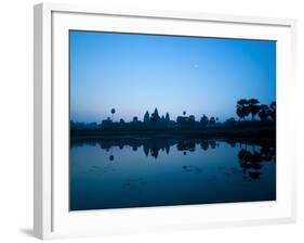 Angkor Wat Temple and Moon, Angkor Temples, UNESCO World Heritage Site, Siem Reap, Cambodia-Matthew Williams-Ellis-Framed Photographic Print