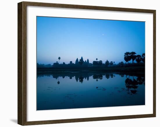 Angkor Wat Temple and Moon, Angkor Temples, UNESCO World Heritage Site, Siem Reap, Cambodia-Matthew Williams-Ellis-Framed Photographic Print