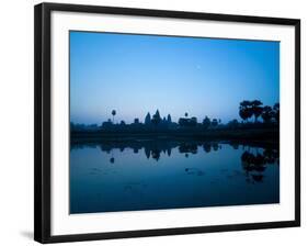 Angkor Wat Temple and Moon, Angkor Temples, UNESCO World Heritage Site, Siem Reap, Cambodia-Matthew Williams-Ellis-Framed Photographic Print