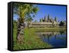 Angkor Wat, Temple in the Evening, Angkor, Siem Reap, Cambodia-Gavin Hellier-Framed Stretched Canvas