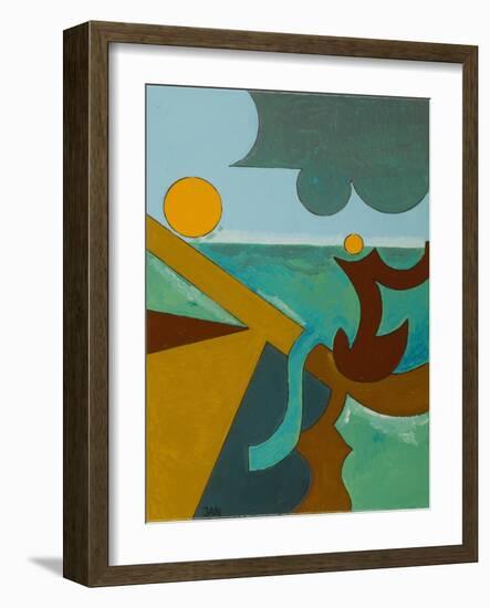 Angler in Combat with a Big Fish, 2009-Jan Groneberg-Framed Giclee Print