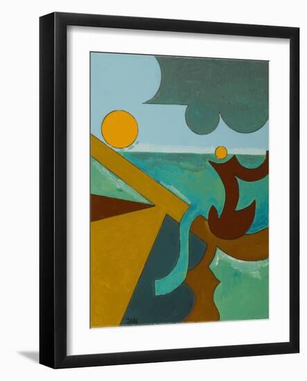 Angler in Combat with a Big Fish, 2009-Jan Groneberg-Framed Giclee Print