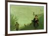 Anglers on the Rhine-Auguste Macke-Framed Art Print
