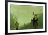 Anglers on the Rhine-Auguste Macke-Framed Art Print