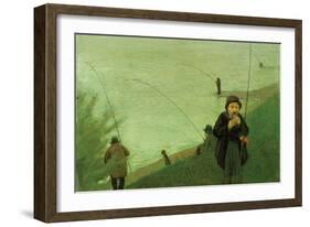 Anglers on the Rhine-Auguste Macke-Framed Art Print