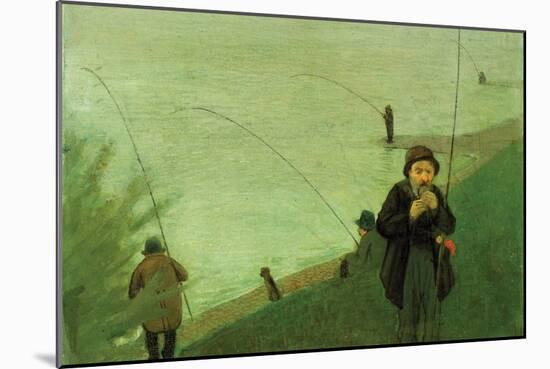 Anglers on the Rhine-Auguste Macke-Mounted Art Print