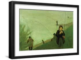 Anglers On The Rhine-Auguste Macke-Framed Art Print