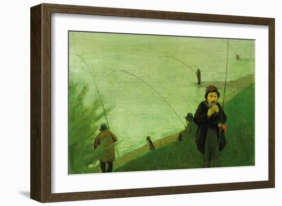 Anglers On The Rhine-Auguste Macke-Framed Art Print