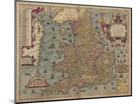 Anglia: England and Wales, 1579-Christopher Saxton-Mounted Giclee Print