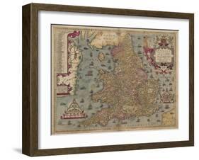 Anglia: England and Wales, 1579-Christopher Saxton-Framed Giclee Print