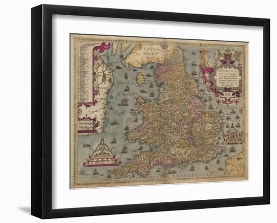 Anglia: England and Wales, 1579-Christopher Saxton-Framed Giclee Print