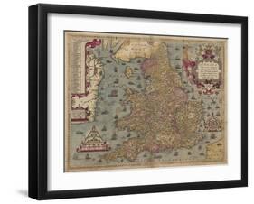 Anglia: England and Wales, 1579-Christopher Saxton-Framed Giclee Print