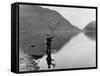 Angling at Llyn Dinas-null-Framed Stretched Canvas