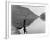 Angling at Llyn Dinas-null-Framed Photographic Print