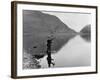 Angling at Llyn Dinas-null-Framed Photographic Print