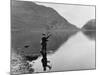 Angling at Llyn Dinas-null-Mounted Photographic Print