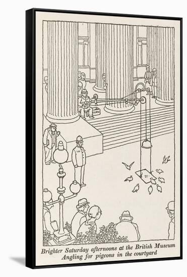 Angling for Pigeons-William Heath Robinson-Framed Stretched Canvas