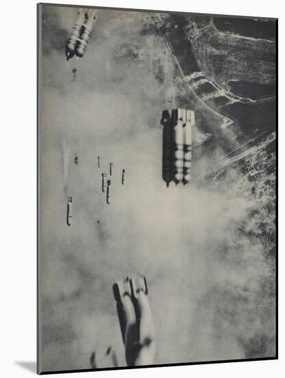 Anglo-American Incendiary Bombs Fall on Hamburg, 1942-45-null-Mounted Giclee Print