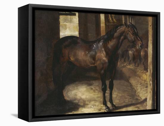 Anglo-Arabian Stallion in the Imperial Stables at Versailles-Théodore Géricault-Framed Stretched Canvas