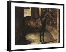 Anglo-Arabian Stallion in the Imperial Stables at Versailles-Théodore Géricault-Framed Giclee Print