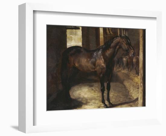 Anglo-Arabian Stallion in the Imperial Stables at Versailles-Théodore Géricault-Framed Giclee Print