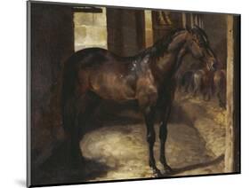 Anglo-Arabian Stallion in the Imperial Stables at Versailles-Théodore Géricault-Mounted Giclee Print